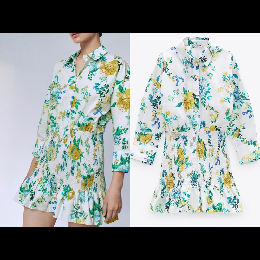 Zara printed mini dress